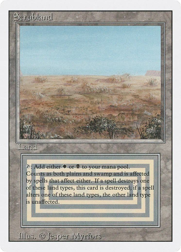 Scrubland — Revised Edition — Magic: The Gathering