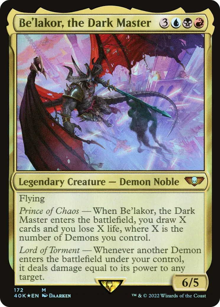 Be'lakor, the Dark Master — Warhammer 40,000 Commander — Magic: The Gathering