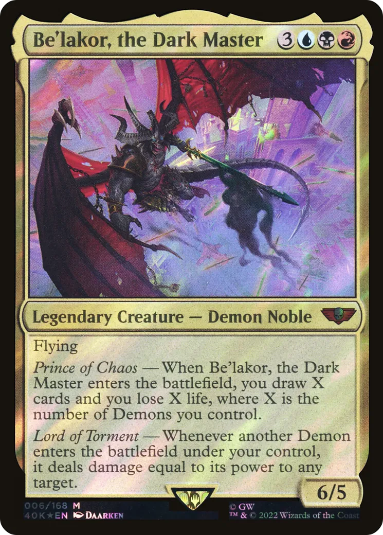 Be'lakor, the Dark Master — Warhammer 40,000 Commander — Magic: The Gathering