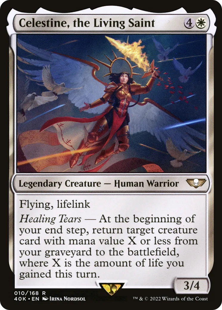 Celestine, the Living Saint — Warhammer 40,000 Commander — Magic: The Gathering