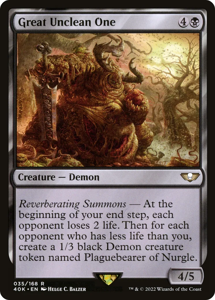 Great Unclean One — Warhammer 40,000 Commander — Magic: The Gathering