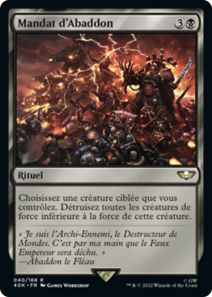 Mandat d'Abaddon — Warhammer 40,000 Commander — Magic: The Gathering