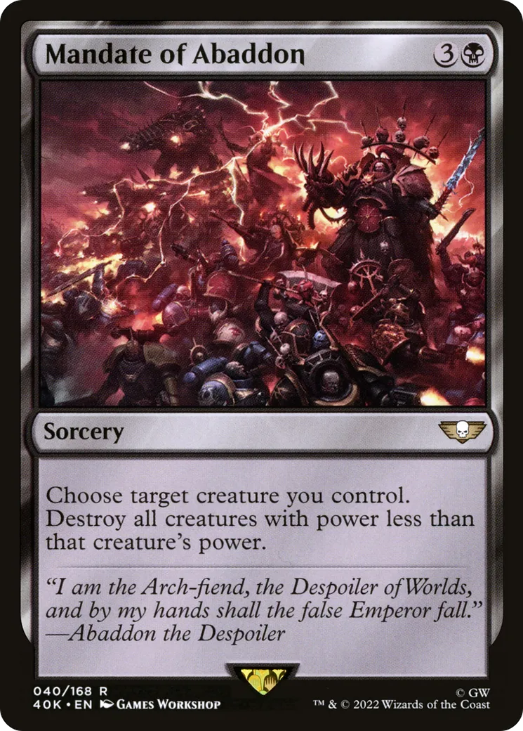 Mandate of Abaddon — Warhammer 40,000 Commander — Magic: The Gathering