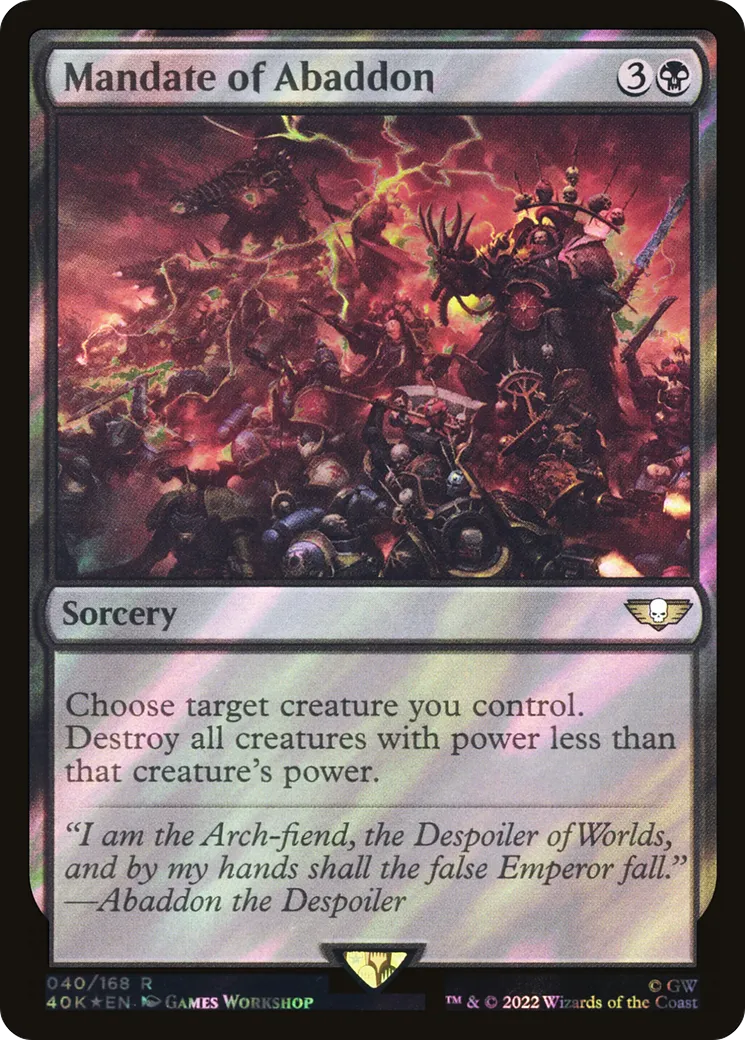 Mandate of Abaddon — Warhammer 40,000 Commander — Magic: The Gathering