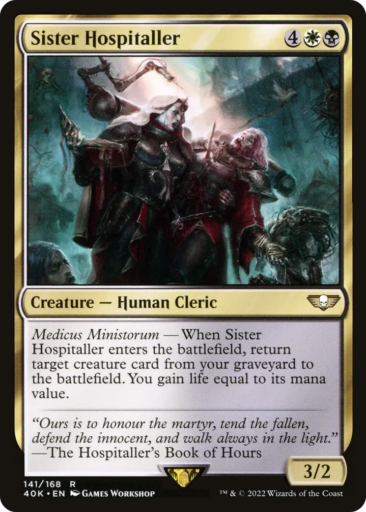 Sister Hospitaller — Warhammer 40,000 Commander — Magic: The Gathering