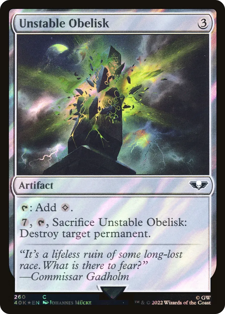 Obélisque instable — Warhammer 40,000 Commander — Magic: The Gathering