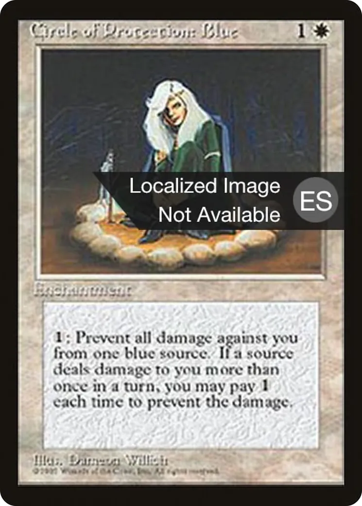 Circle of Protection: Blue — Fourth Edition Foreign Black Border — Magic: The Gathering