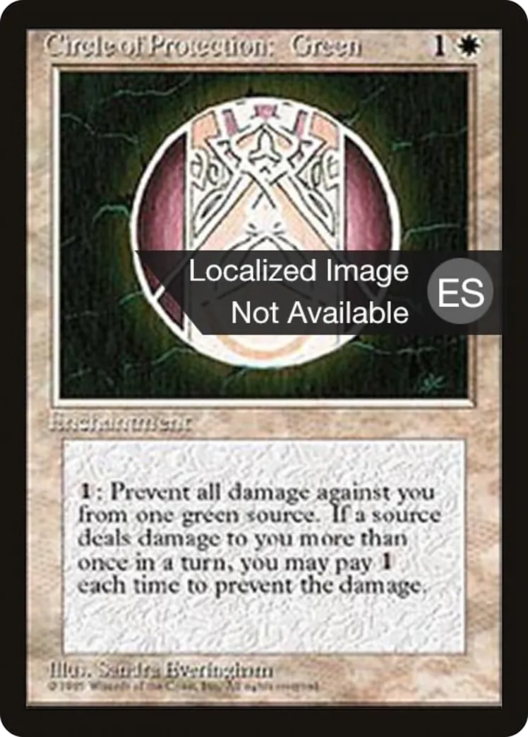 Circle of Protection: Green — Fourth Edition Foreign Black Border — Magic: The Gathering