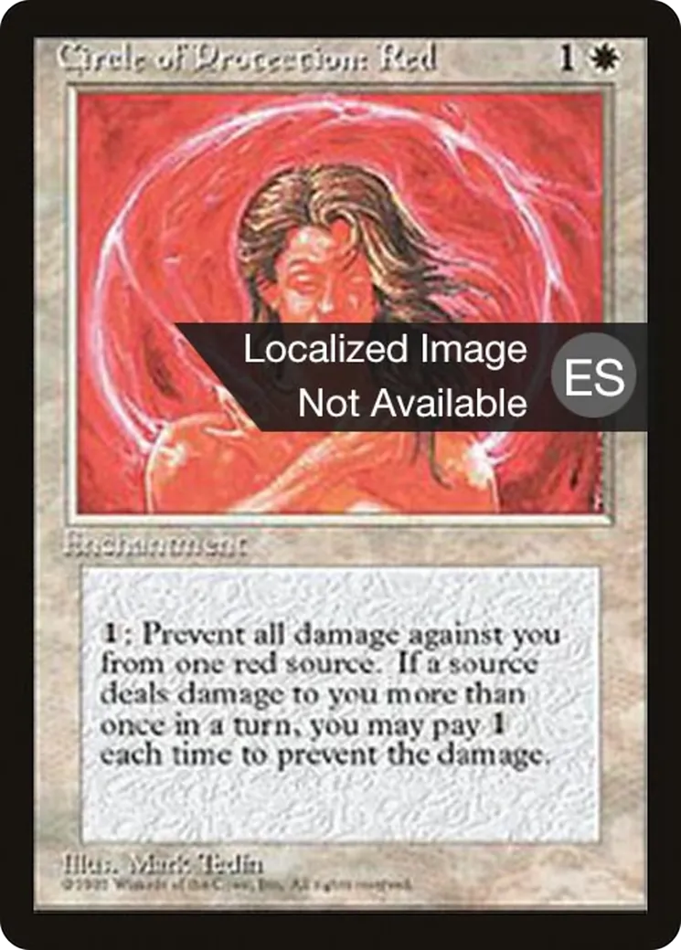 Cercle de protection : rouge — Fourth Edition Foreign Black Border — Magic: The Gathering