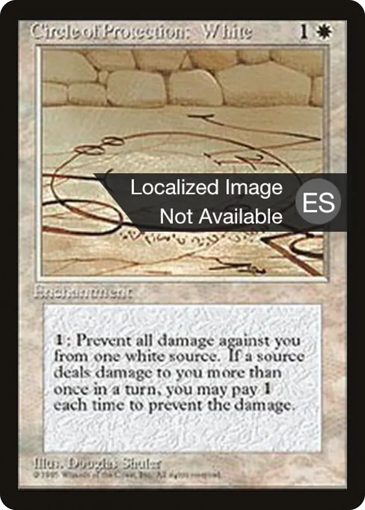 Cercle de protection : blanc — Fourth Edition Foreign Black Border — Magic: The Gathering