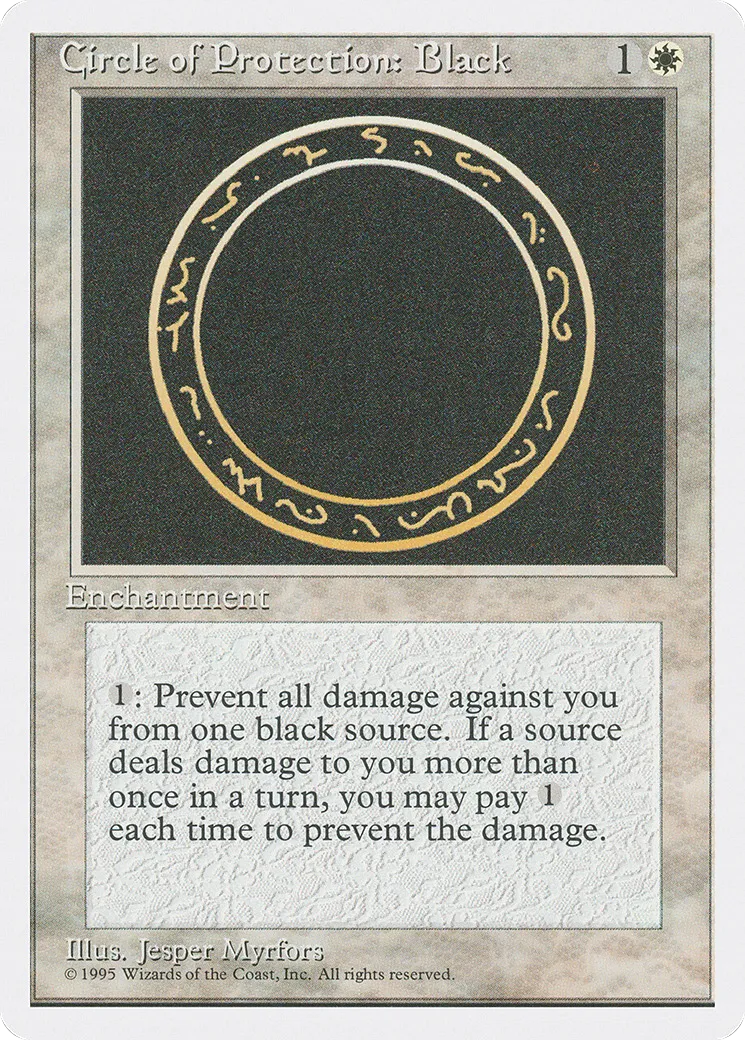 Cercle de protection : noir — Fourth Edition — Magic: The Gathering