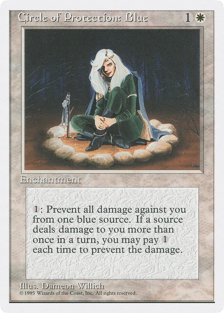 Circle of Protection: Blue — Fourth Edition — Magic: The Gathering