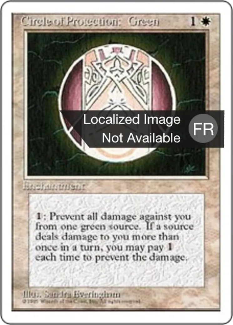 Cercle de protection : vert — Fourth Edition — Magic: The Gathering