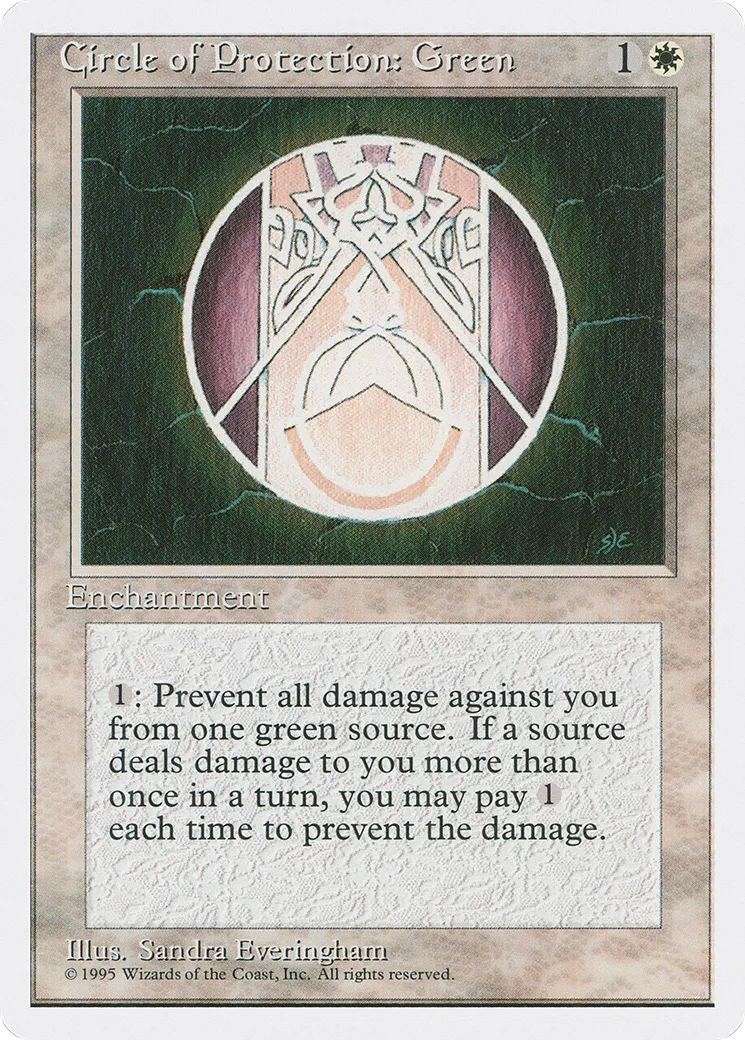 Circle of Protection: Green — Fourth Edition — Magic: The Gathering