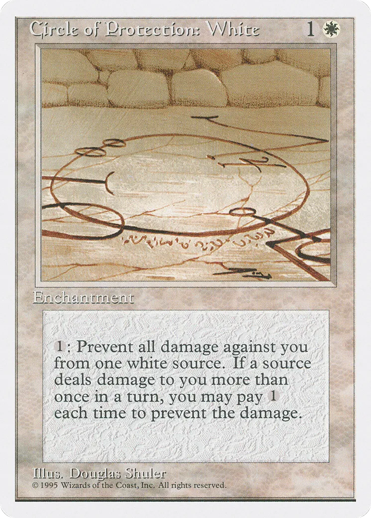 Circle of Protection: White — Fourth Edition — Magic: The Gathering