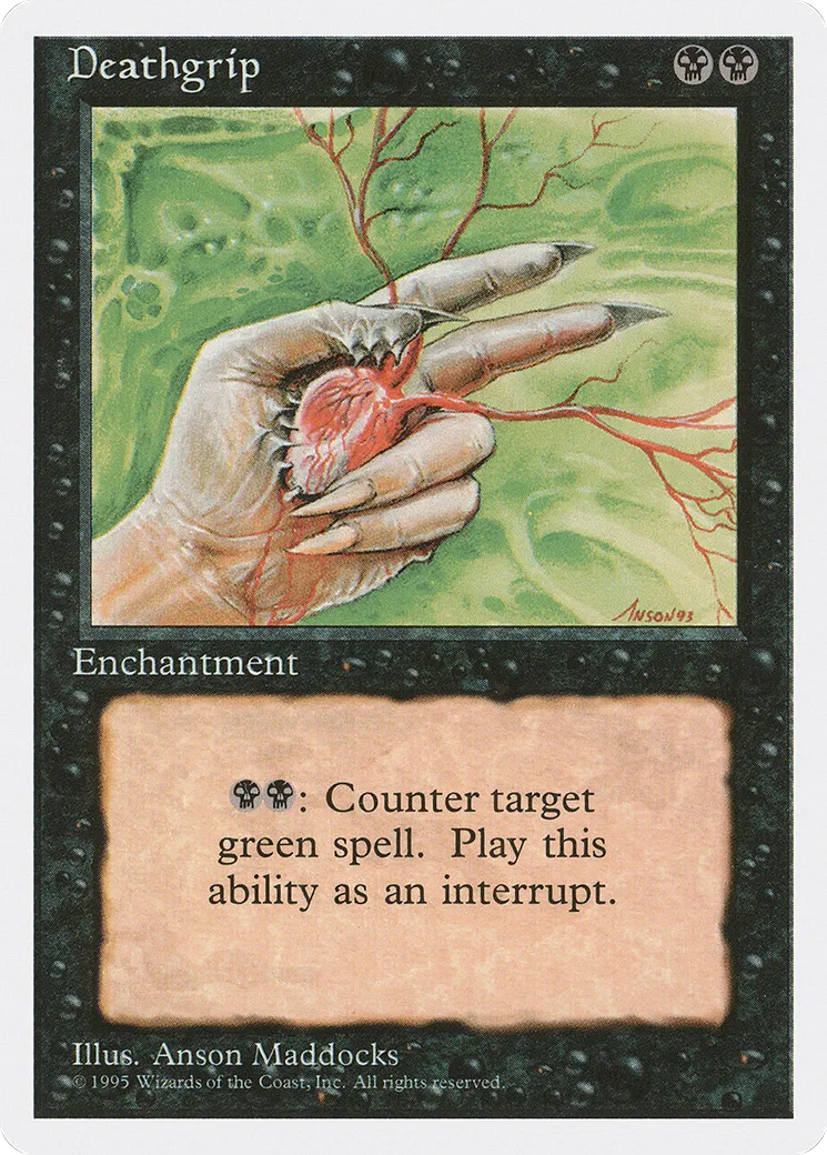 Deathgrip — Fourth Edition — Magic: The Gathering
