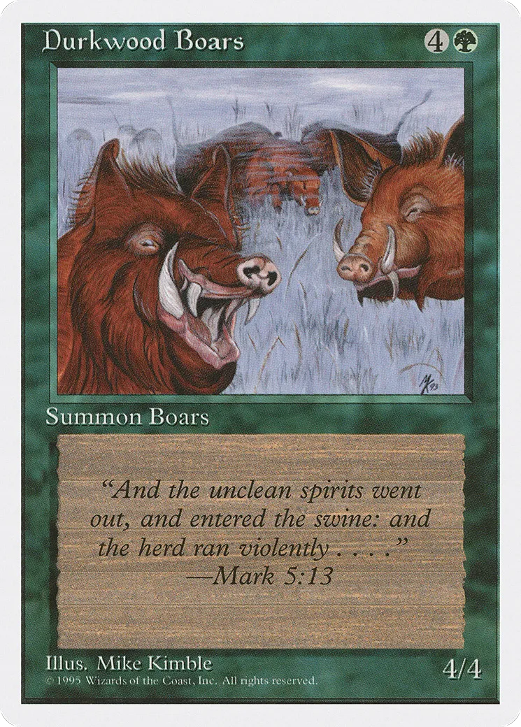 Durkwood Boars — Fourth Edition — Magic: The Gathering