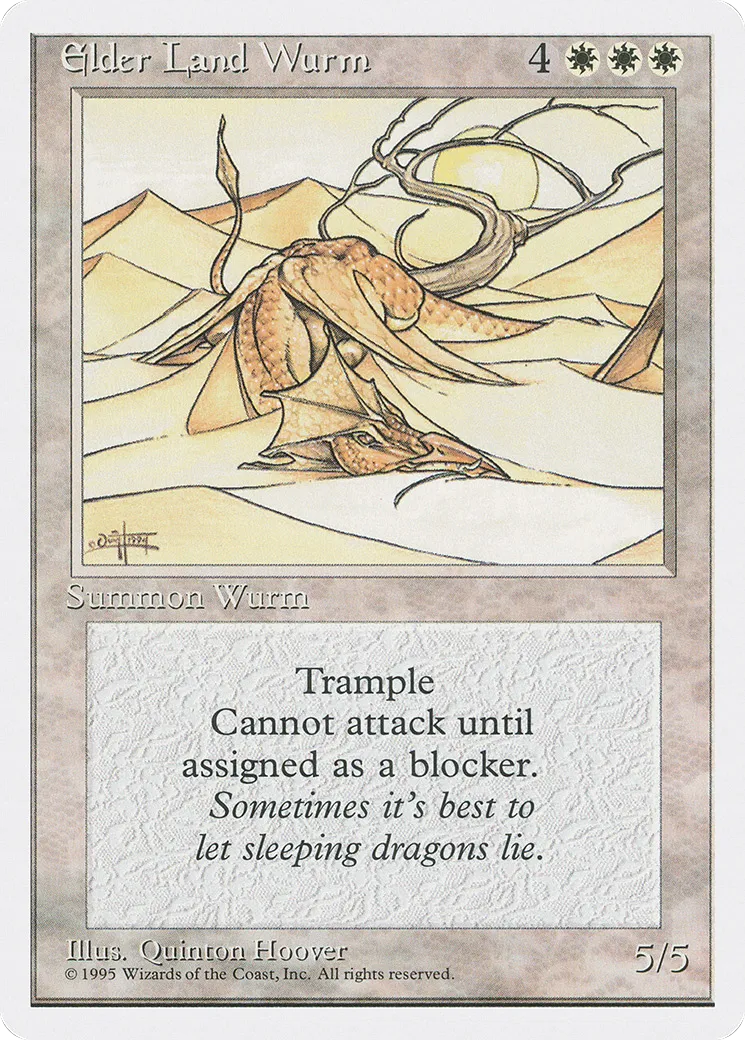 Elder Land Wurm — Fourth Edition — Magic: The Gathering