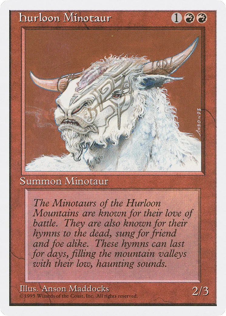 Hurloon Minotaur — Fourth Edition — Magic: The Gathering