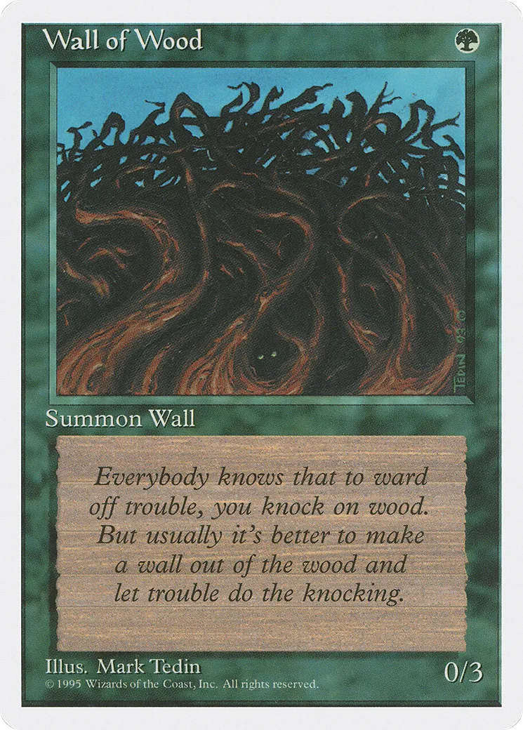 Wall of Wood — Fourth Edition — Magic: The Gathering