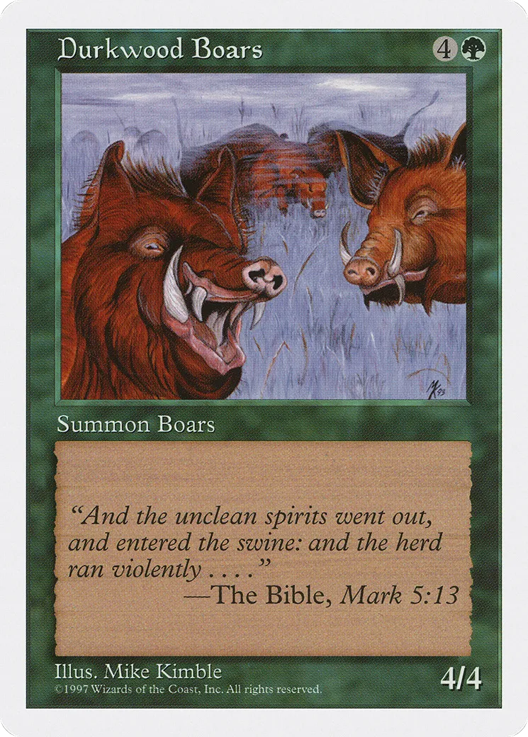 Durkwood Boars — Fifth Edition — Magic: The Gathering