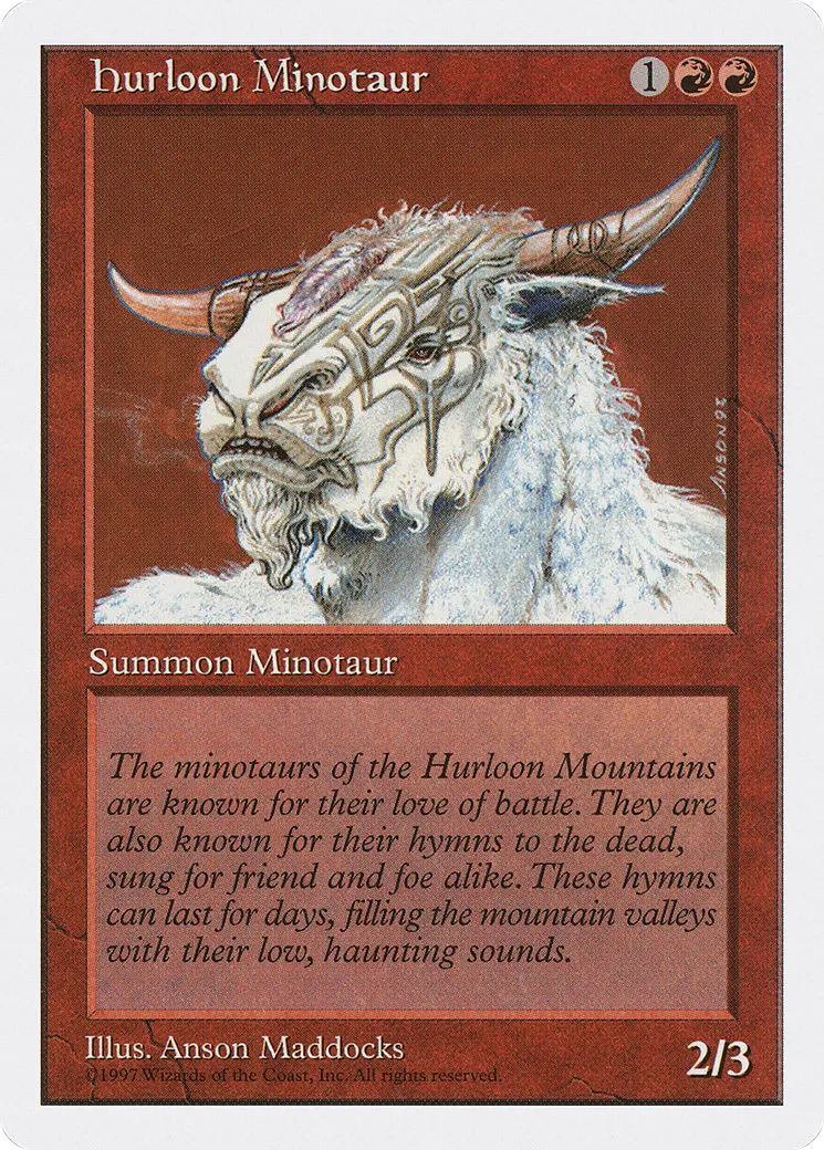 Minotaure de l'Hurloon — Fifth Edition — Magic: The Gathering