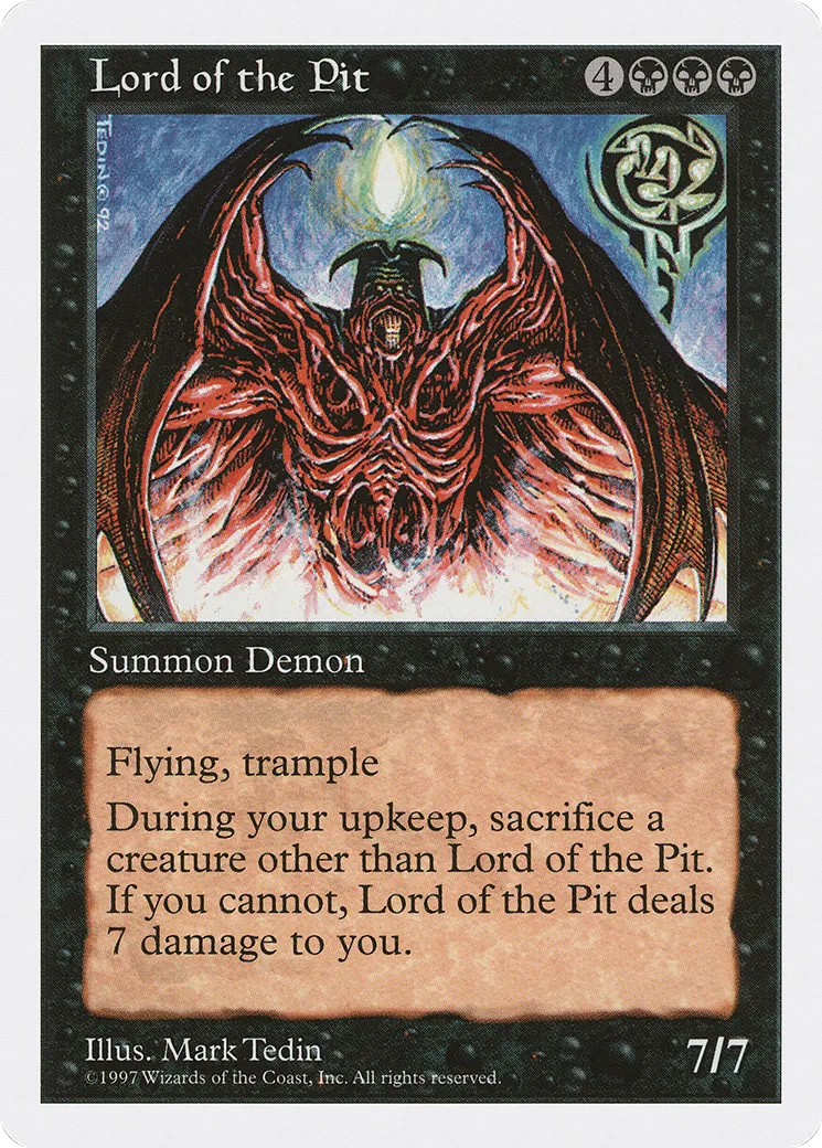 Lord of the Pit — Fifth Edition — Magic: The Gathering