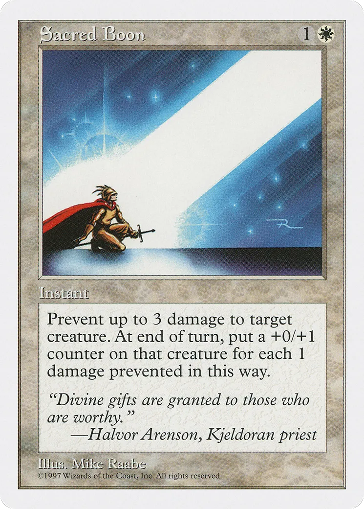 Sacred Boon from Fifth Edition - Magic: The Gathering