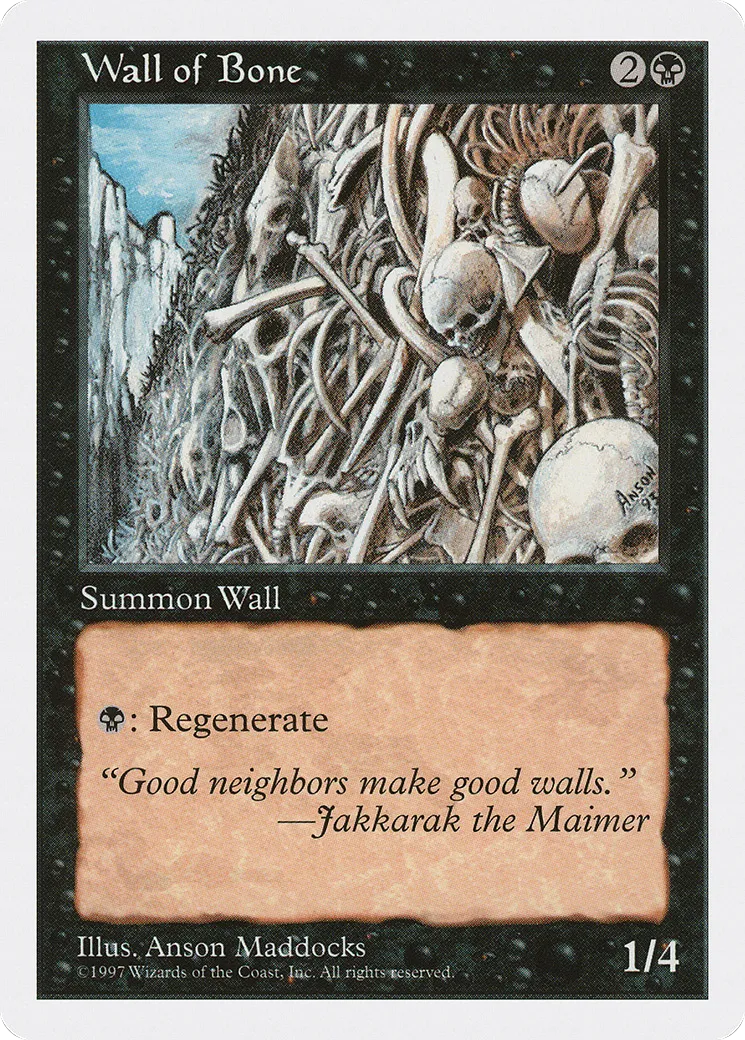 Wall of Bone — Fifth Edition — Magic: The Gathering
