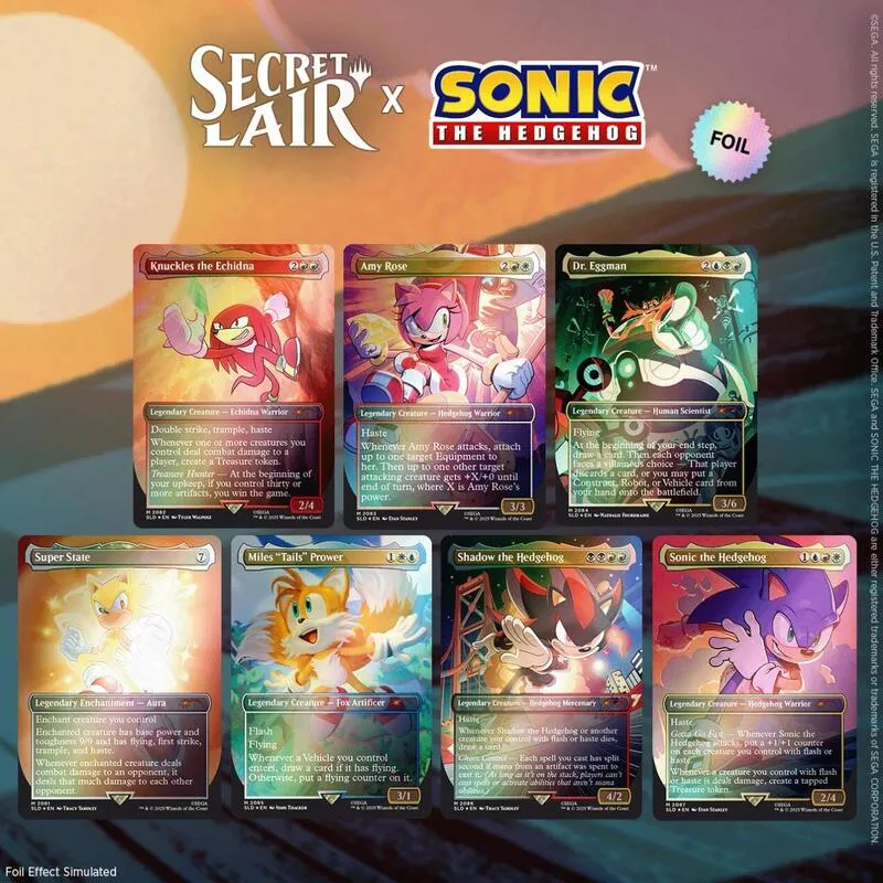 Secret Lair Drop Secret Lair x Sonic the Hedgehog Friends and Foes Rainbow Foil — Secret Lair Drop — Magic: The Gathering