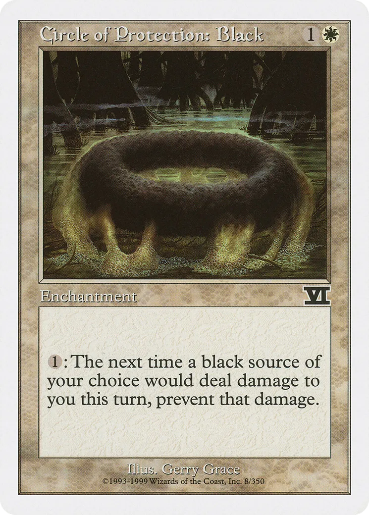 Cercle de protection : noir — Classic Sixth Edition — Magic: The Gathering