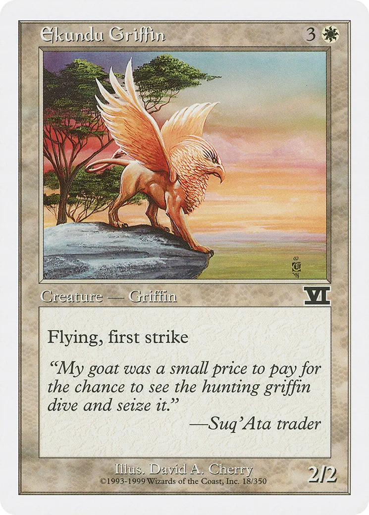 Ekundu Griffin — Classic Sixth Edition — Magic: The Gathering