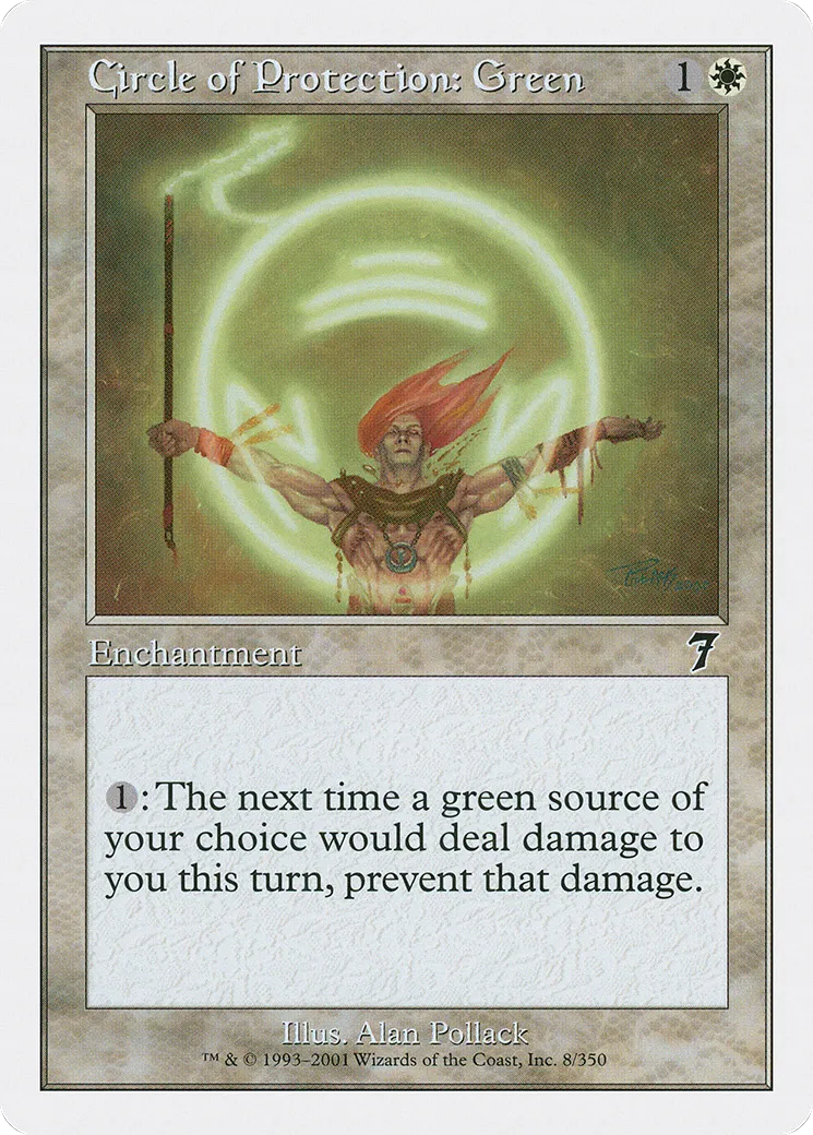 Cercle de protection : vert — Seventh Edition — Magic: The Gathering
