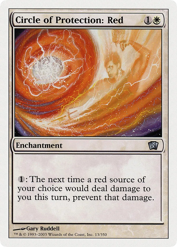 Cercle de protection : rouge — Eighth Edition — Magic: The Gathering