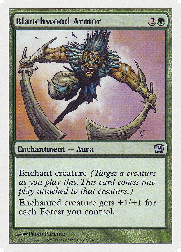 Blanchwood Armor — Ninth Edition — Magic: The Gathering