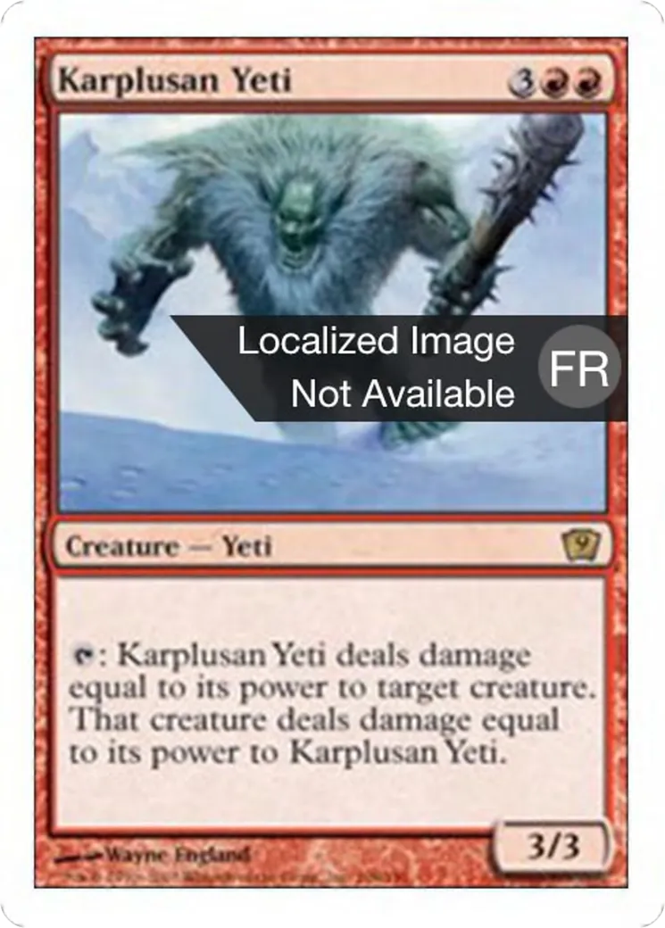 Yeti karpluséan — Ninth Edition — Magic: The Gathering