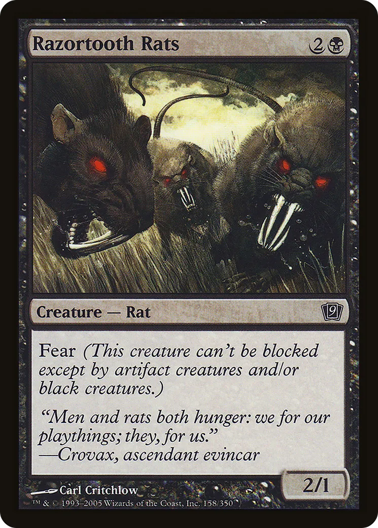 Razortooth Rats — Ninth Edition — Magic: The Gathering
