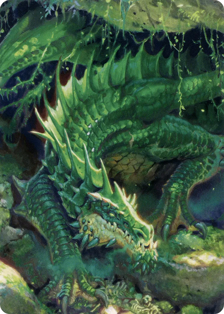 Lurking Green Dragon — Battle for Baldur's Gate Art Series — Magic: The Gathering