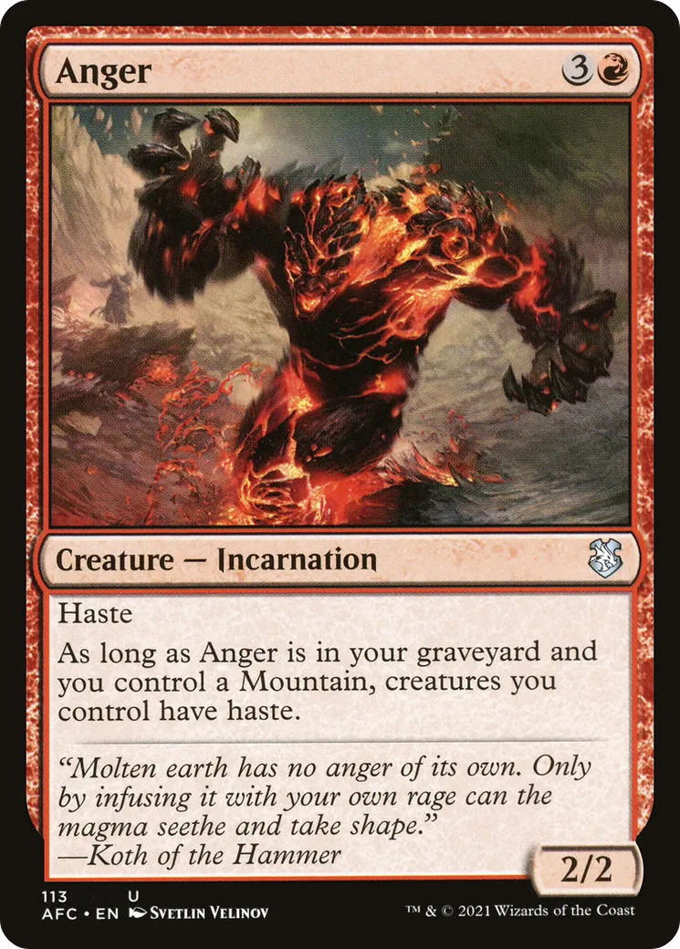 Anger — Forgotten Realms Commander — Magic: The Gathering