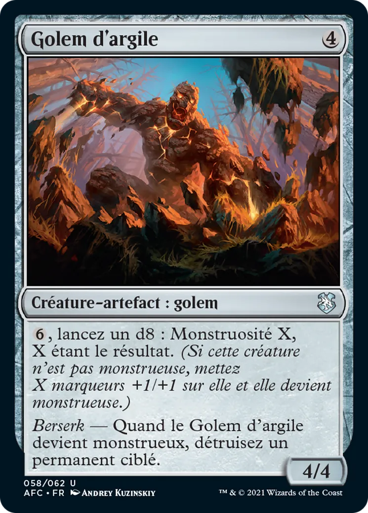Golem d'argile — Forgotten Realms Commander — Magic: The Gathering