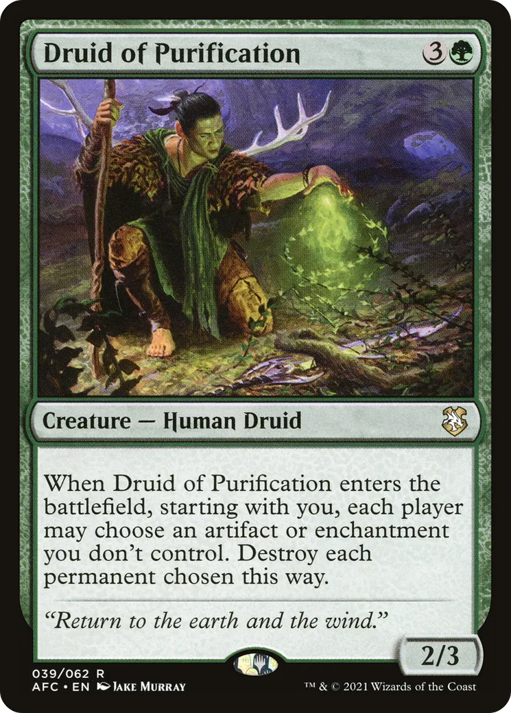 Druid of Purification — Forgotten Realms Commander — Magic: The Gathering