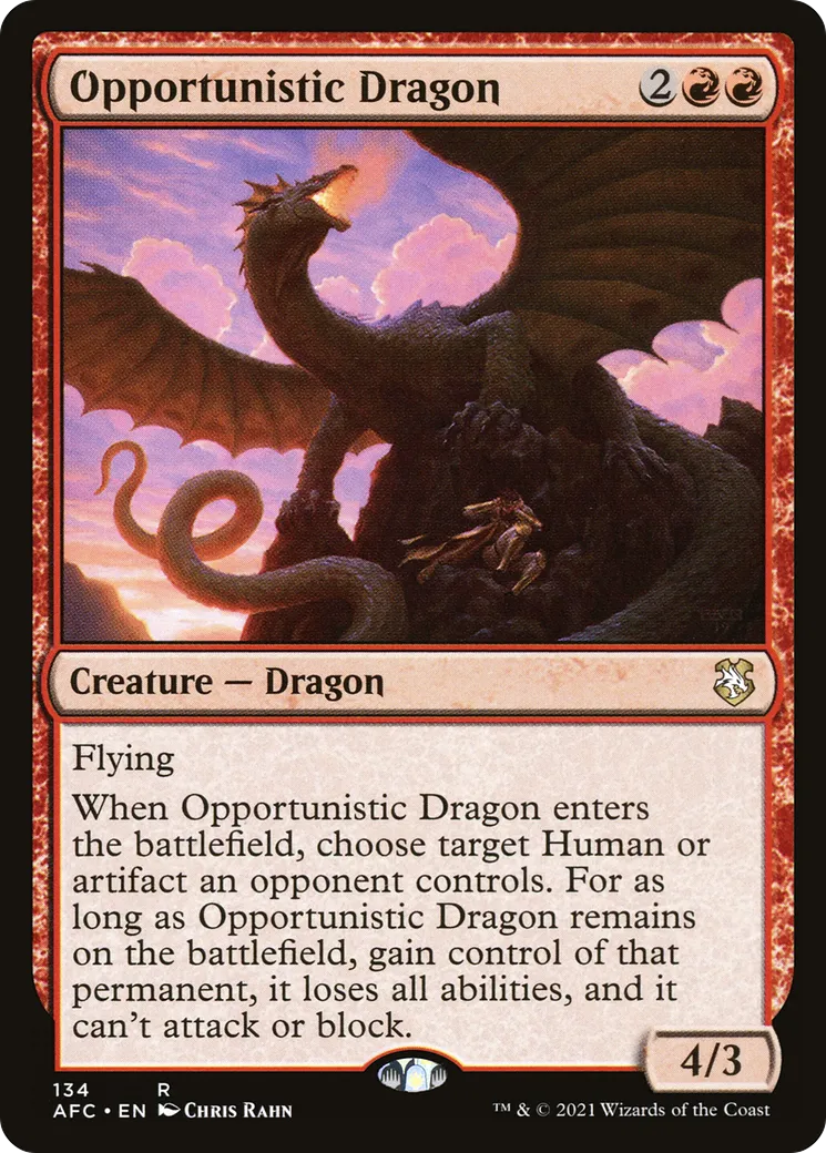 Opportunistic Dragon — Forgotten Realms Commander — Magic: The Gathering