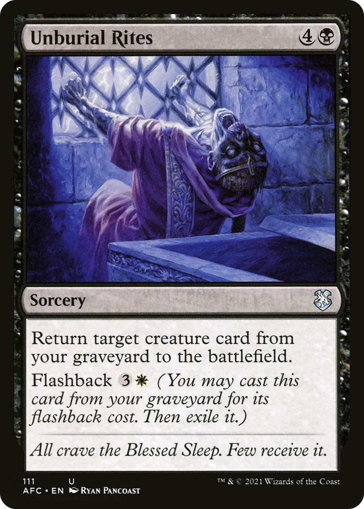 Unburial Rites — Forgotten Realms Commander — Magic: The Gathering