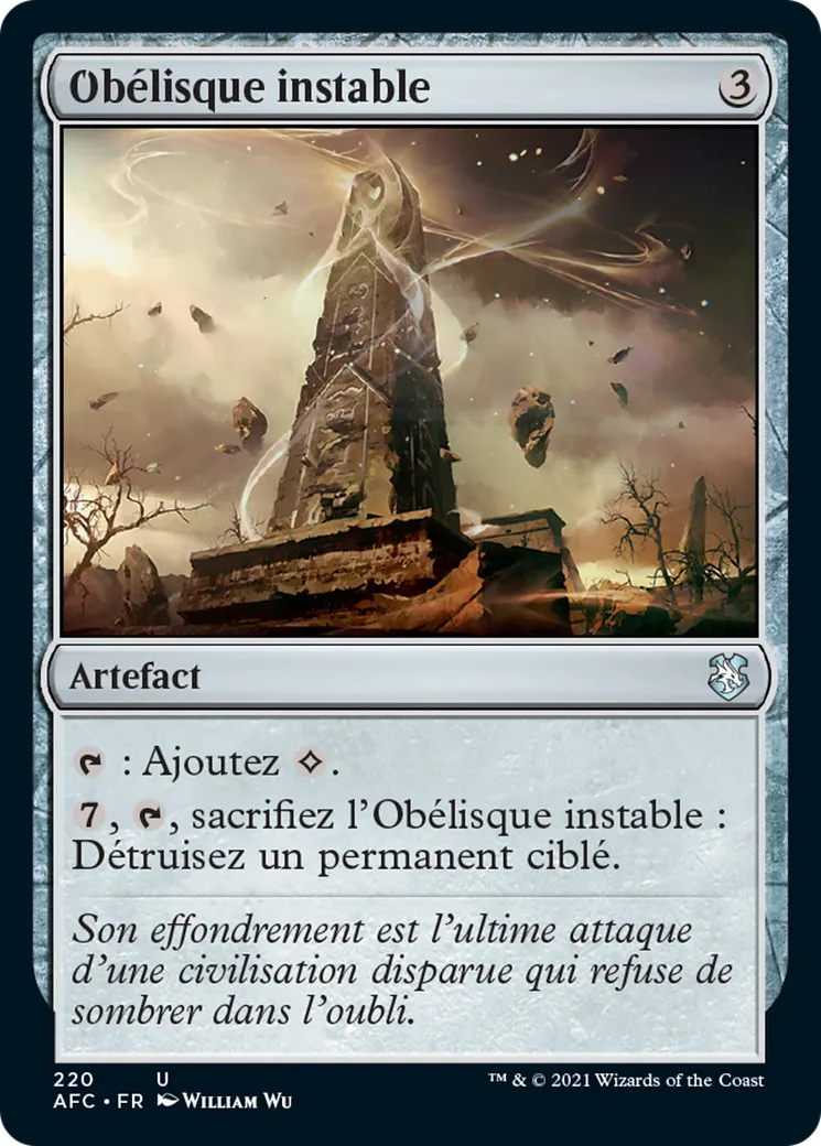 Obélisque instable — Forgotten Realms Commander — Magic: The Gathering