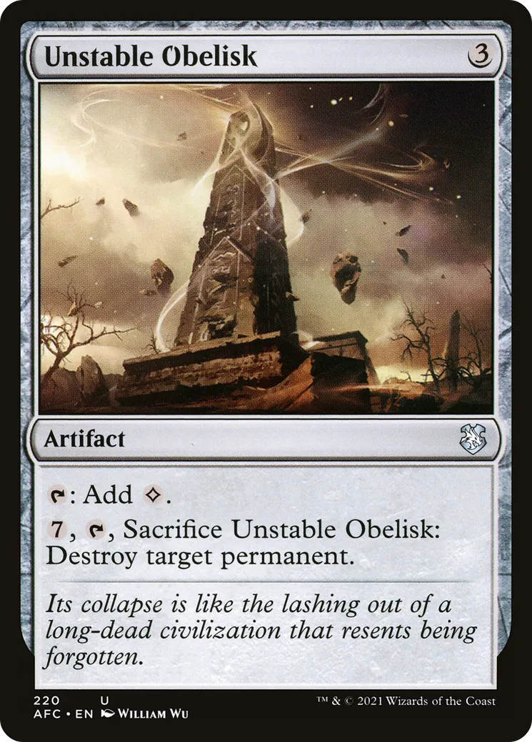 Unstable Obelisk — Forgotten Realms Commander — Magic: The Gathering