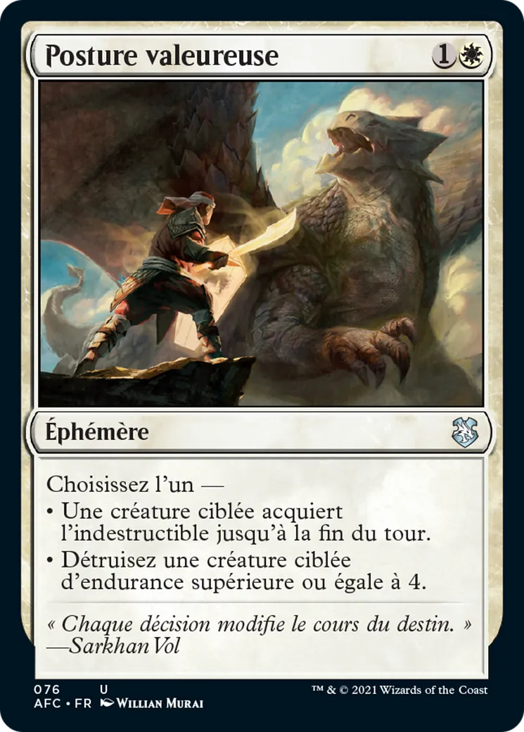 Posture valeureuse from Forgotten Realms Commander - Magic: The Gathering