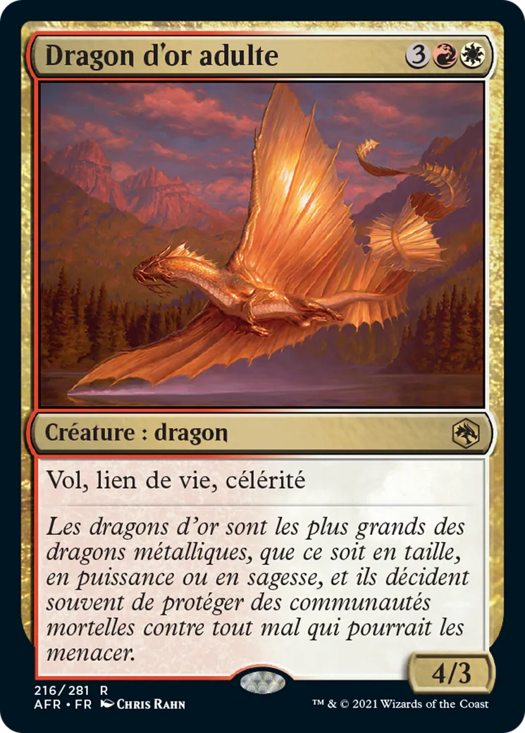 Dragon d'or adulte — Adventures in the Forgotten Realms — Magic: The Gathering
