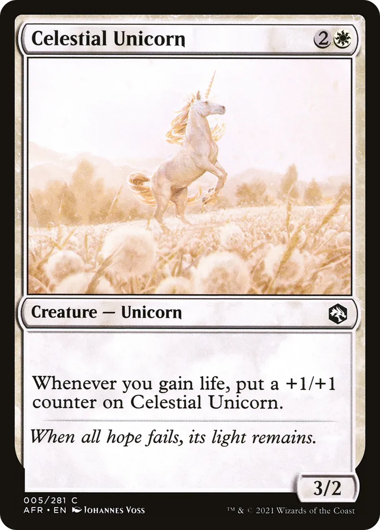 Celestial Unicorn — Adventures in the Forgotten Realms — Magic: The Gathering