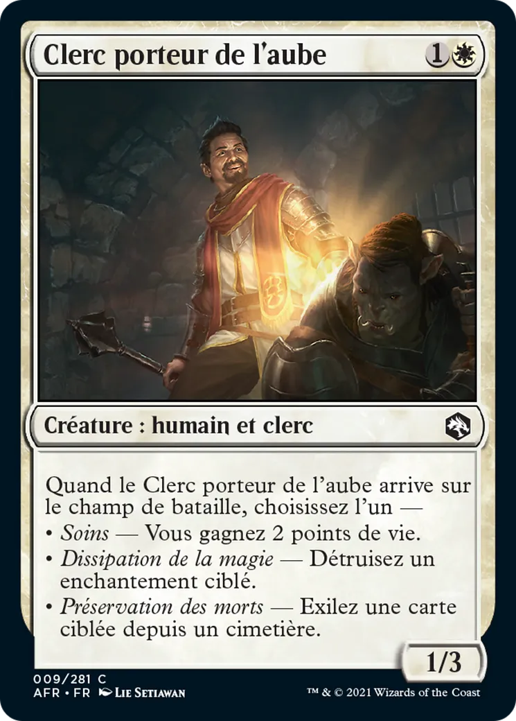 Clerc porteur de l'aube — Adventures in the Forgotten Realms — Magic: The Gathering