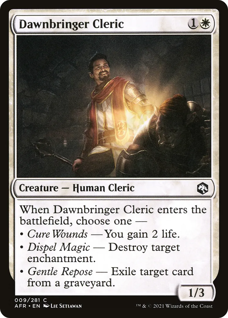 Clerc porteur de l'aube — Adventures in the Forgotten Realms — Magic: The Gathering